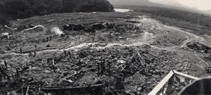 昭和41年に台風によって被害を受けた足和田村（当時）